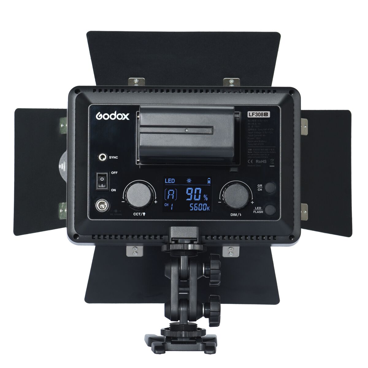 Осветитель светодиодный с функцией вспышки Godox LF308D накамерный, фото , изображение 9