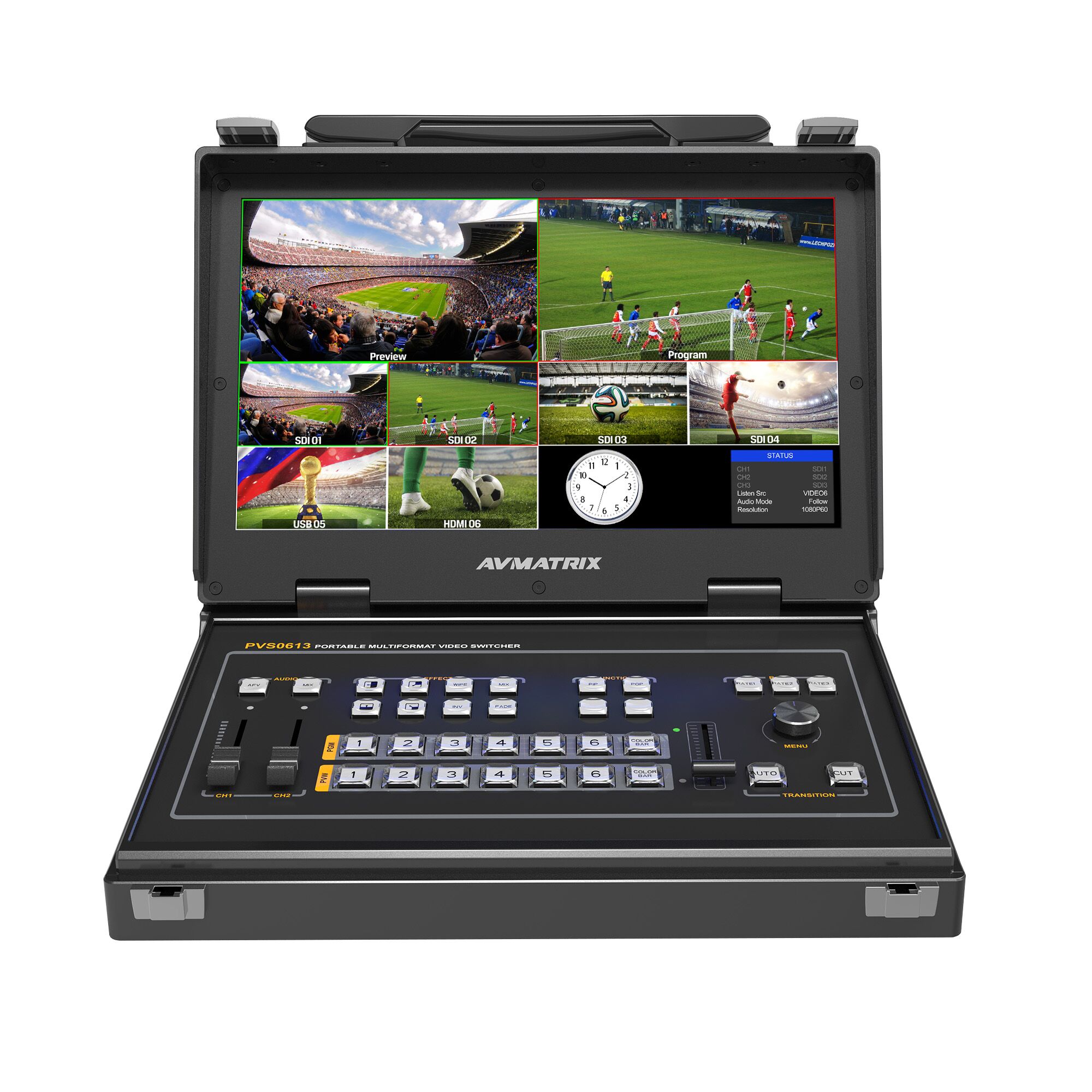 Видеомикшер AVMATRIX PVS0613 портативный 6CH SDI, фото 