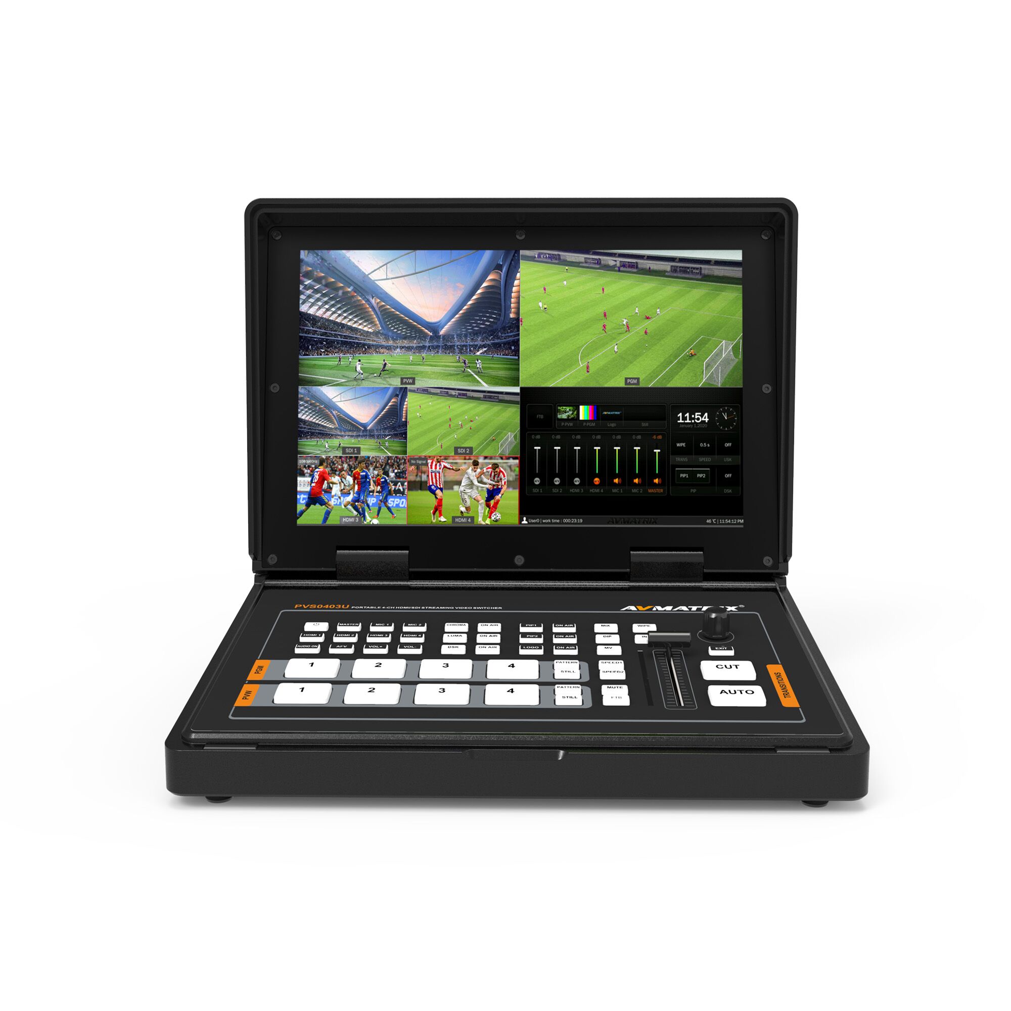 Видеомикшер AVMATRIX PVS0403U портативный 4CH SDI/HDMI USB, фото 