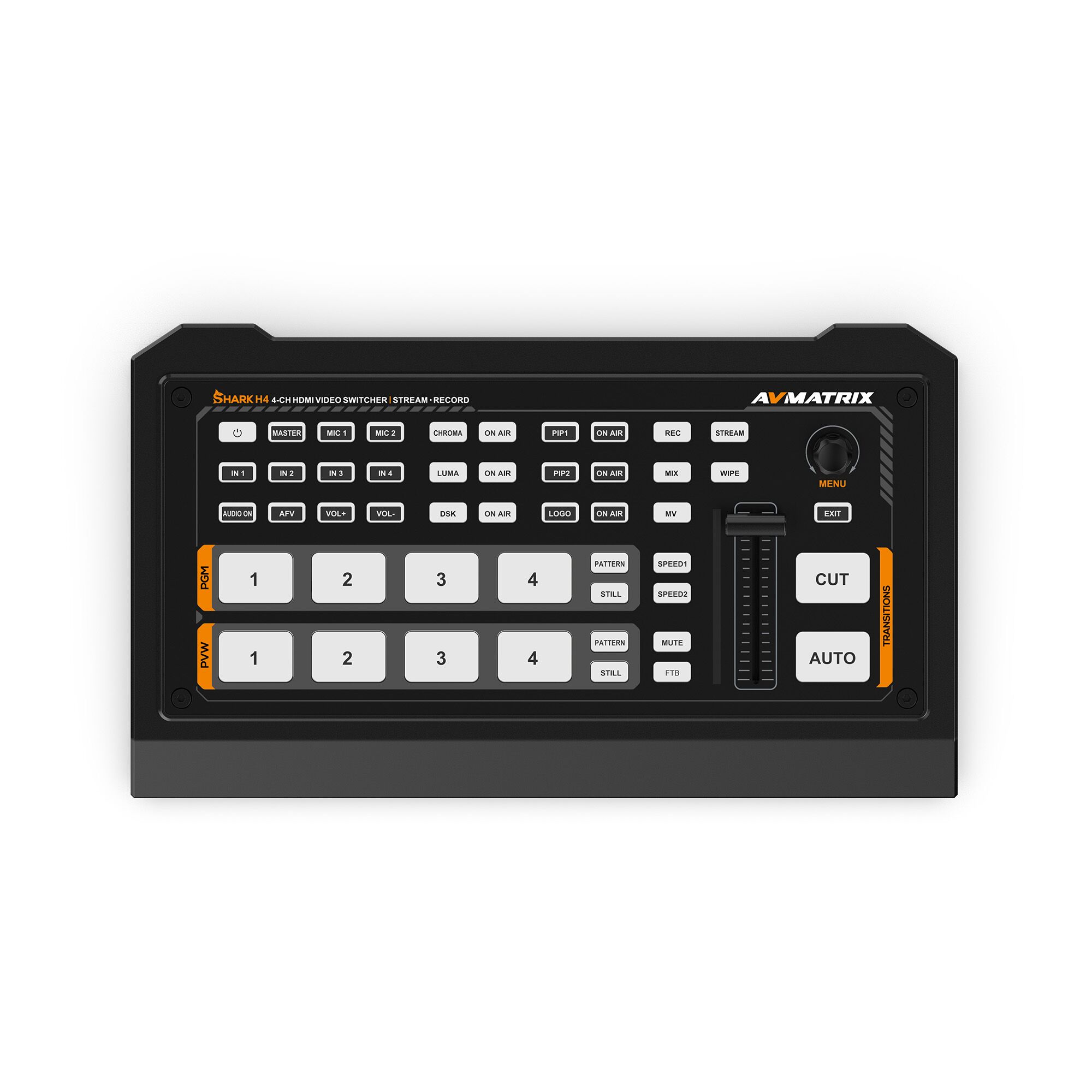 Видеомикшер-стример AVMATRIX Shark H4 компактный 4CH HDMI USB LAN, фото 