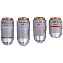 Набор планахроматических объективов Levenhuk MED 900 4x, 10x, 40xs, 100xs (масляный), фото 
