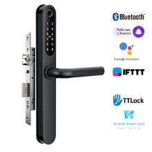 Двусторонний врезной биометрический замок Selock Hotel Dual Slim с возможностью установки на узкопрофильные пластиковые и стеклянные двери с управлением через мобильное приложение Ttlock, фото 