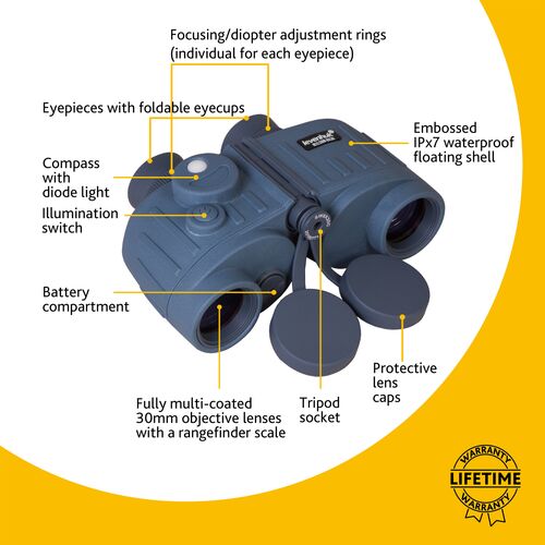 Бинокль Levenhuk Nelson 8x30 с сеткой и компасом, фото , изображение 15