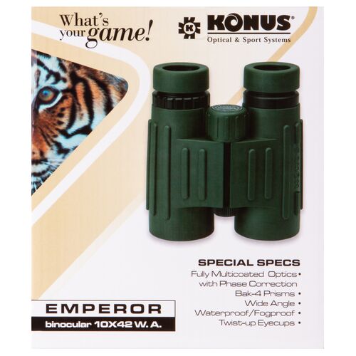 Бинокль Konus Emperor 10x42 WA Green, фото , изображение 15