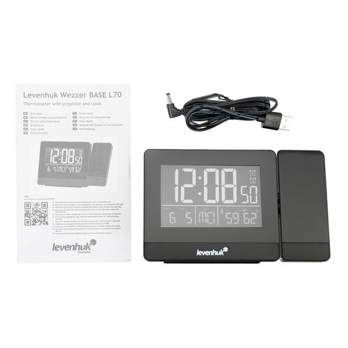 Часы-термометр Levenhuk Wezzer BASE L70 с проектором, фото , изображение 3