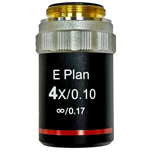 Объектив фазовый планахроматический Levenhuk 4x/0,10, беск/0,17, фото 