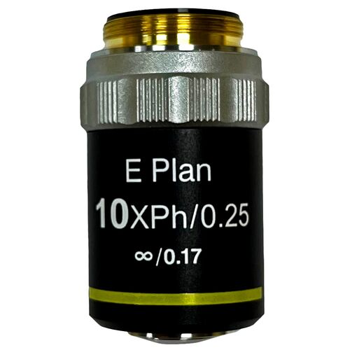Объектив фазовый планахроматический Levenhuk 10x/0,25, беск/0,17, фото 