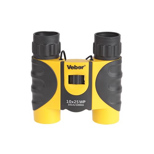 Бинокль Veber WP 10x25 черный/желтый, фото 