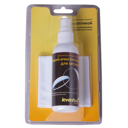 Набор для ухода за оптикой Levenhuk (2 салфетки 15x15 см, спрей 95 мл), фото , изображение 6