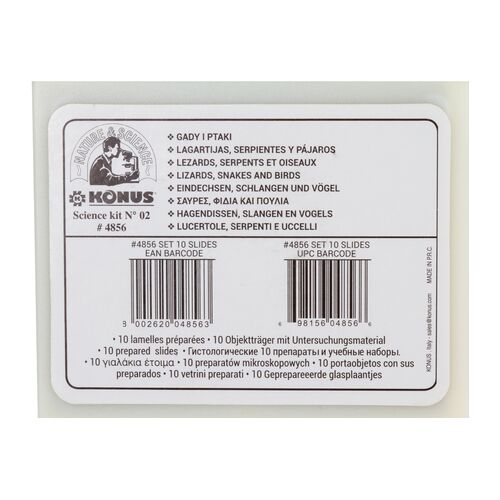 Набор микропрепаратов Konus 10: «Ящерицы, змеи и птицы», фото , изображение 7