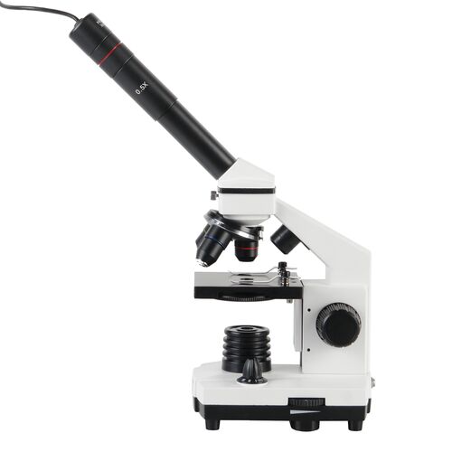 Микроскоп школьный Микромед Эврика 40х-1280х с видеоокуляром в кейсе, фото , изображение 4