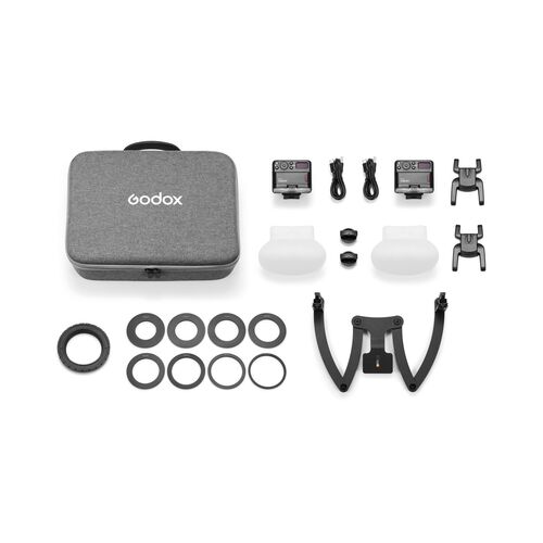 Комплект импульсных осветителей Godox MF12-DK3 для макросъемки, фото , изображение 11