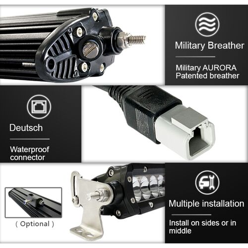 ALO-S1-6-D1J Балка 9В-36В, 45Вт, 3894Лм, 6000K-6500K, 6", Водительский свет - белый, фото , изображение 16