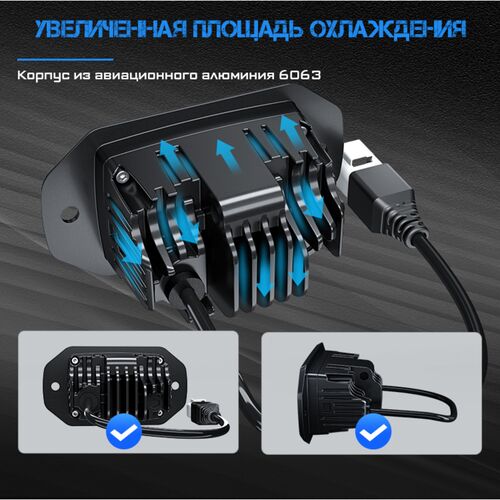 ALO-EL-2-E13T Фара 9-36В, 20Вт, 1100Лм, Рабочий свет - белый, фото , изображение 8