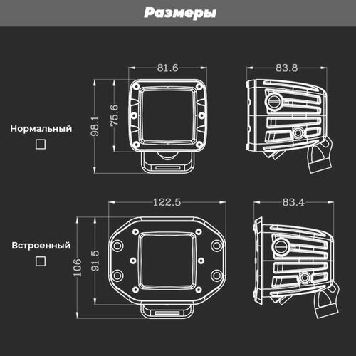 ALO-K-2-E4T Фара 9-36В, 40Вт, 3200Лм, Рабочий свет - белый свет, без проводки, фото , изображение 17