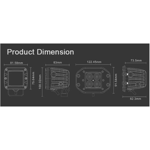 ALO-W1-2-P4T Фара 9-36В, 40Вт, 3200Лм, 6000K-6500K, фото , изображение 6