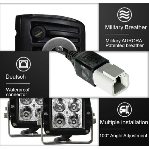 ALO-W1-2-P4T Фара 9-36В, 40Вт, 3200Лм, 6000K-6500K, фото , изображение 5