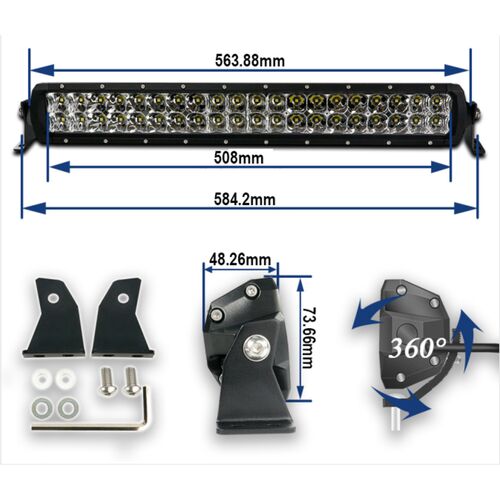 ALO-D5D1-20 Балка 9-36В, 200Вт, 7014Лм, 6500K, 20", Комбинированный свет - белый, фото , изображение 7