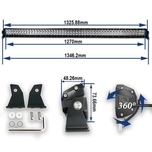 ALO-D5D1-50 Балка 9-36В, 500Вт, 15783Лм, 6500K, 50", Комбинированный свет - белый, фото , изображение 2