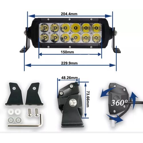ALO-T-D5D1-6 Балка 9-36В, 60Вт, 2000Лм, 2000K, 6", Комбинированный свет - желтый, фото , изображение 6