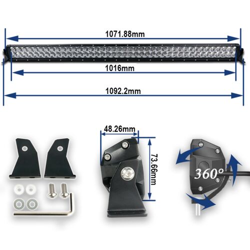 ALO-D5D1-40-P4AE4K-M Балка 9-36В, 240Вт, 19200~28160Лм, 2000K/6000K, 40", Комбинированный свет - белый, янтарный, фото , изображение 3