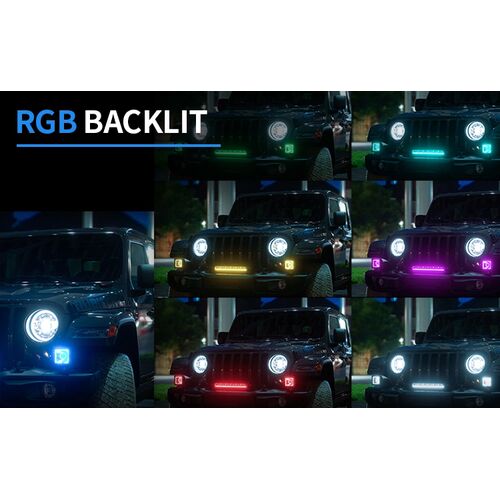 ALO-D3-2-P23 RGB APP Фара 9-36В, 30Вт, 6500K, светодиод 3570-RGB, 2 шт, фото , изображение 9