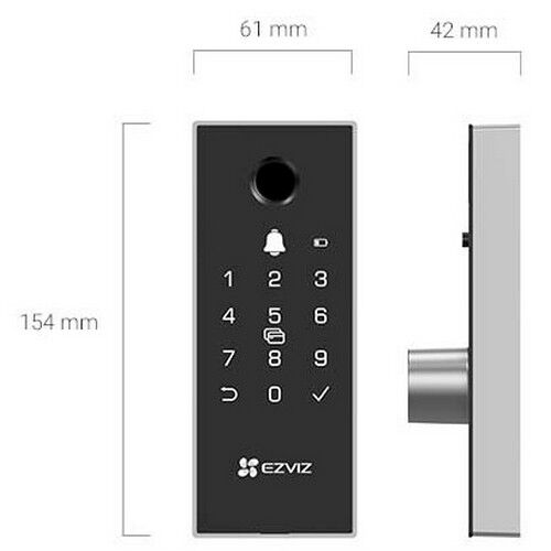 Биометрический электронный накладной Wi-Fi дверной замок EZVIZ DL03 Pro, фото , изображение 12