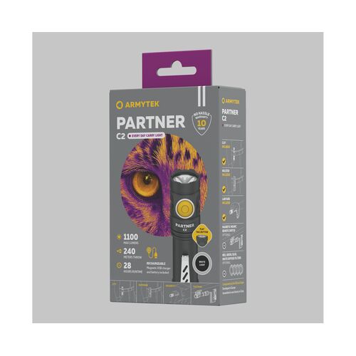 Фонарь Armytek Partner C2 Magnet USB White, фото , изображение 4