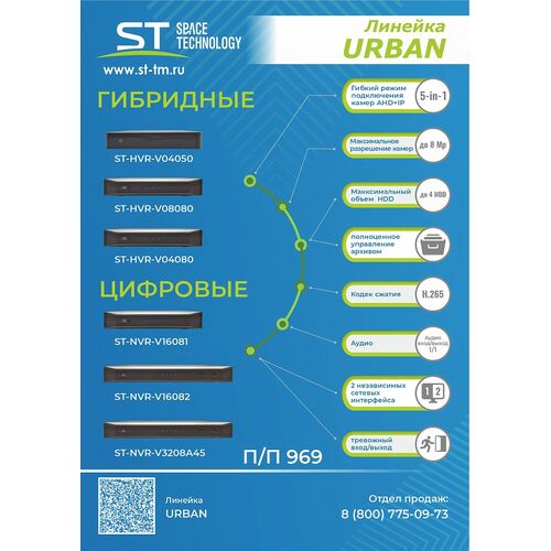 Видеорегистратор гибридный ST-HVR-V04050 4-канальный до 5MP 1 HDD URBAN, фото , изображение 7