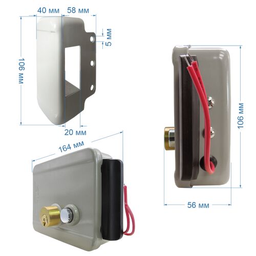 Замок электромеханический ST-EL-03 (N/2C/B/PS) (СЕРЫЙ), фото , изображение 4