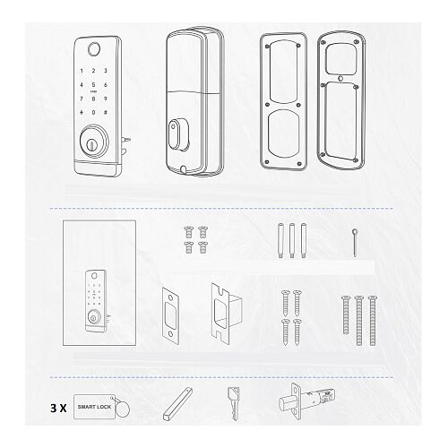 Врезной кодовый замок Selock Hotel Mini с возможностью дистанционного управления кодами доступа через мобильное приложение Ttlock, фото , изображение 9