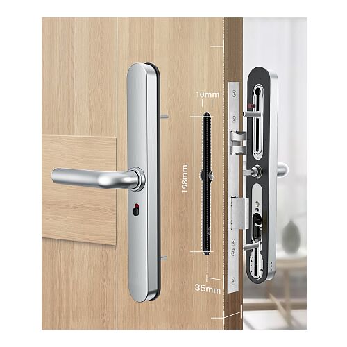 Врезной биометрический замок Selock Hotel Slim с возможностью установки на узкопрофильные пластиковые и стеклянные двери с управлением через мобильное приложение Ttlock, фото , изображение 6