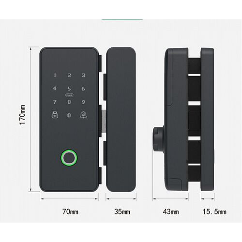 Биометрический замок Selock Hotel Glass для стеклянных дверей с возможностью дистанционного контроля и управления через мобильное приложение Ttlock, фото , изображение 5