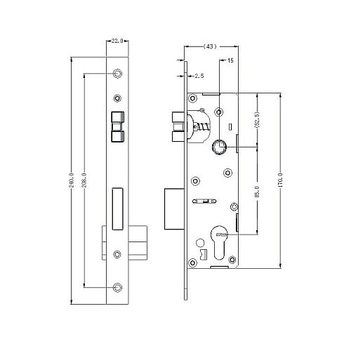 Врезной биометрический замок Selock Hotel Slim Black с возможностью установки на узкопрофильные пластиковые и стеклянные двери с управлением через мобильное приложение Ttlock, фото , изображение 9