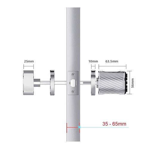 Дверная поворотная ручка с замком защелкой Selock Hotel Knob с управлением через мобильное приложение Ttlock, фото , изображение 10