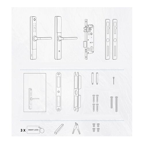 Врезной биометрический замок Selock Hotel Slim Black с возможностью установки на узкопрофильные пластиковые и стеклянные двери с управлением через мобильное приложение Ttlock, фото , изображение 8