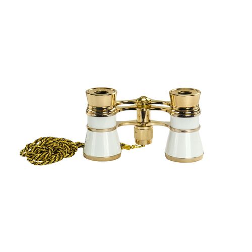 Бинокль театральный Veber Opera БГЦ 3x25 с цепочкой, белый/золотой, фото , изображение 2