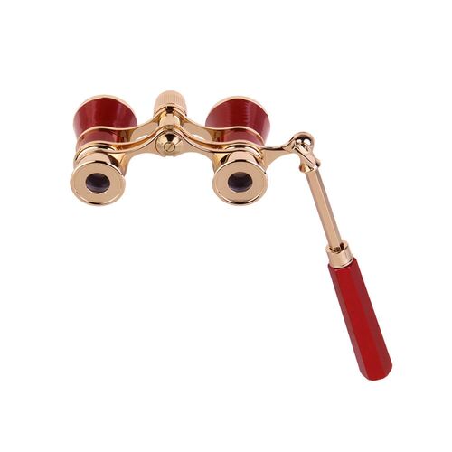 Бинокль театральный Veber Opera БГЦ 3x25 лорнет, красный/золотой, фото 