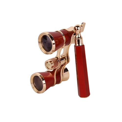 Бинокль театральный Veber Opera БГЦ 3x25 лорнет, красный/золотой, фото , изображение 2