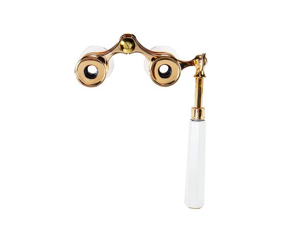 Бинокль театральный Veber Opera БГЦ 3x25  лорнет, белый/золотой, фото , изображение 3