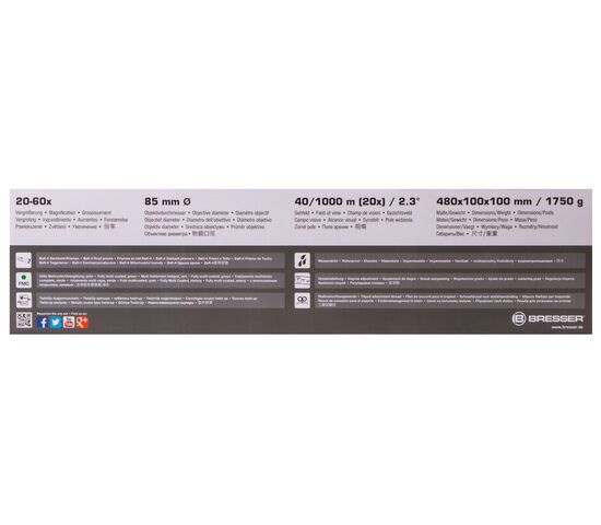 Зрительная труба Bresser Condor 20–60x85, прямая, фото , изображение 17