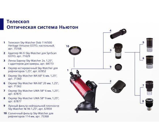 Линза Барлоу Sky-Watcher 2x, 1,25", с адаптером для камеры, фото , изображение 5
