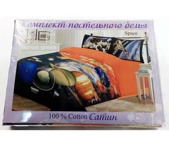 Комплект постельного белья NEWTONE «Космос», 1,5-спальное, фото , изображение 2