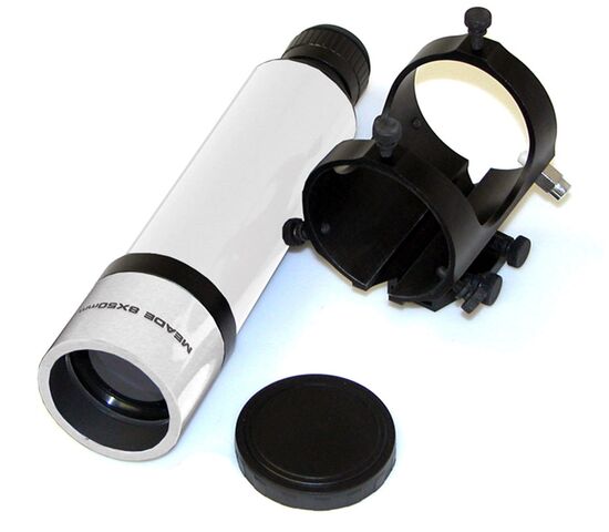 Искатель оптический Meade 8х50, прямого зрения, с крепежной скобой (белый, №829), фото 