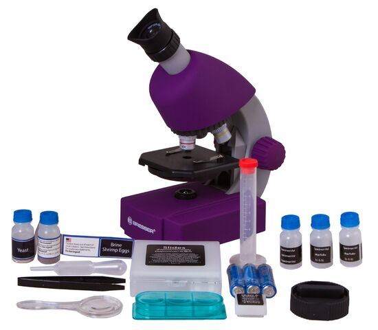 Микроскоп Bresser Junior 40x-640x, фиолетовый, Цвет: Фиолетовый, фото , изображение 9