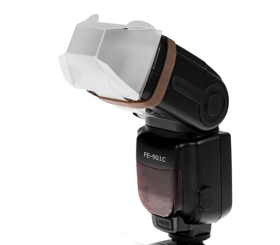 Отражатель Falcon Eyes SR-CA kit с рассеив. и сот. нас. для накамер. вспышки, фото 