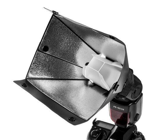 Отражатель Falcon Eyes SR-CA kit с рассеив. и сот. нас. для накамер. вспышки, фото , изображение 2