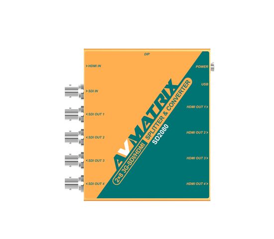 Сплиттер конвертер AVMATRIX SD2080 2х8 SDI/HDMI, фото 