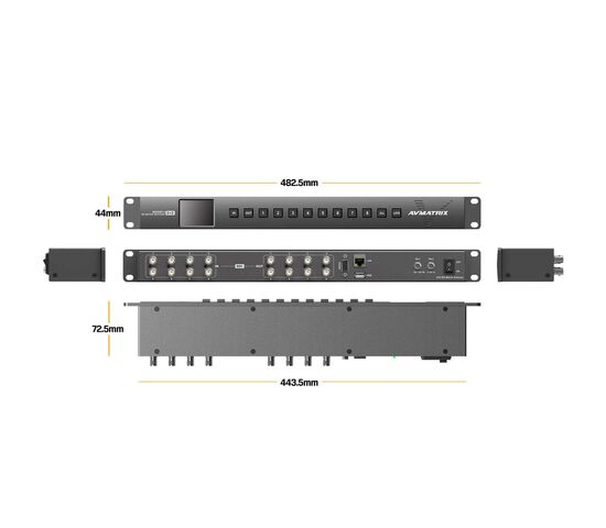 Матричный коммутатор AVMATRIX MSS0811 компактный 3G-SDI 8×8, фото , изображение 2