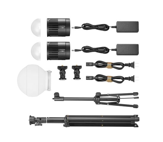 Комплект светодиодных осветителей Godox Litemons LC30D-K2 настольный, фото , изображение 12